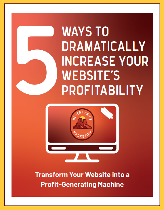 A red book cover with a computer screen and the words " 5 ways to dramatically increase your website 's profitability ".